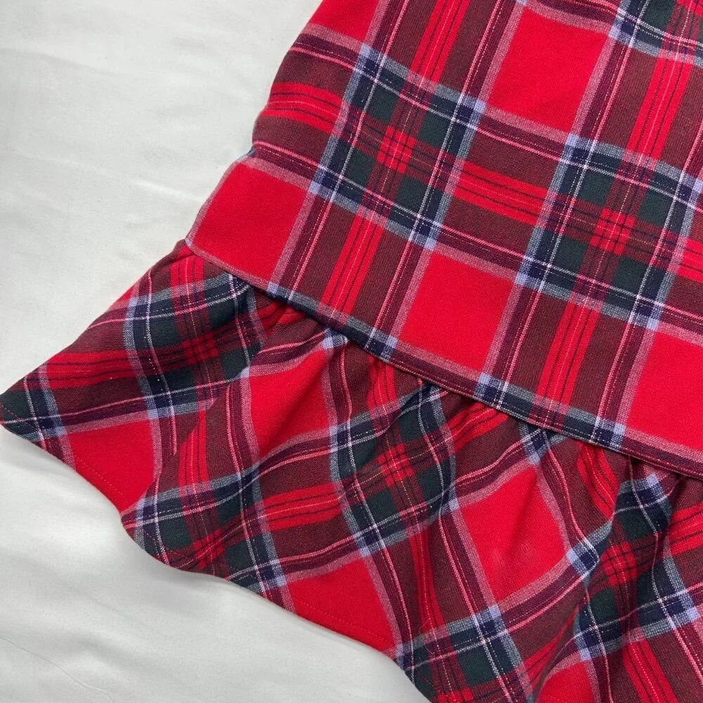 Vineyard Vines Nantucket Lurex Tartan Red Ruffle Skirt NWT Size 00 - Picture 11 of 15